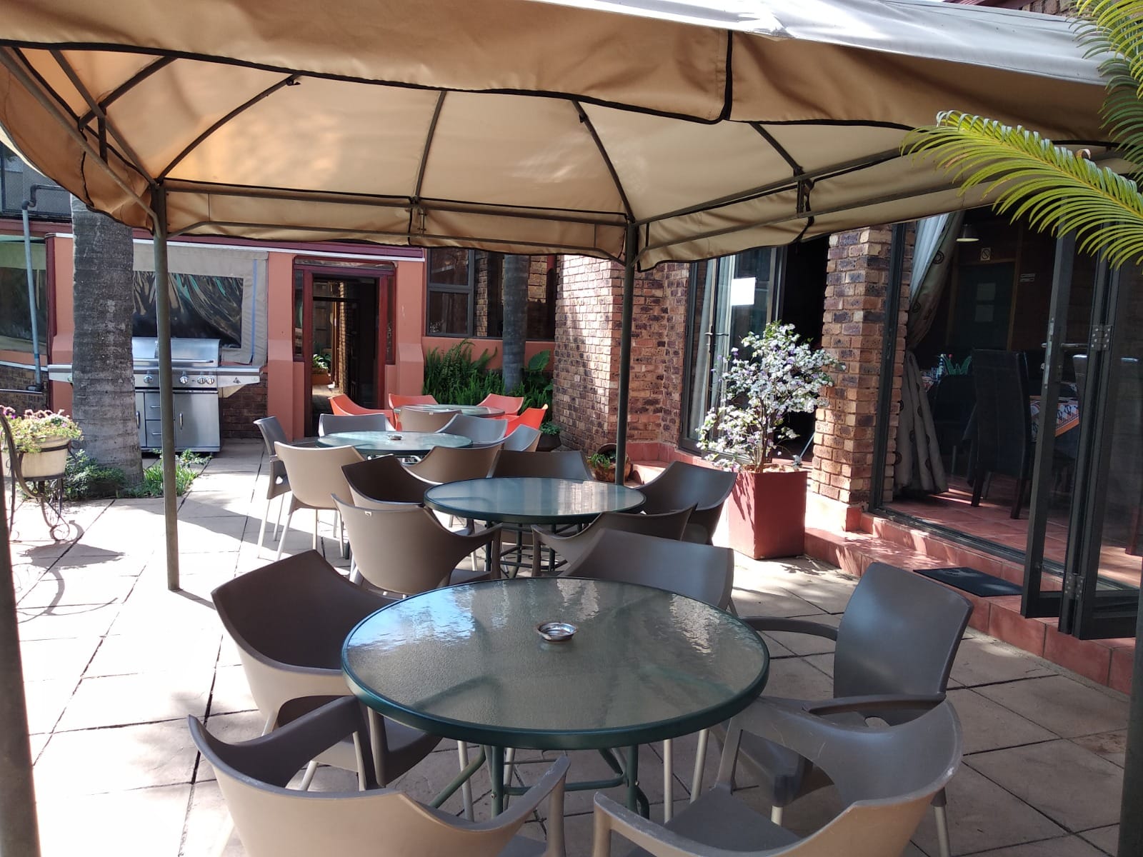Covered garden patio